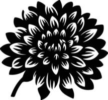 AI generated chrysanthemum  black silhouette vector