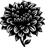 AI generated chrysanthemum  black silhouette vector