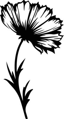 AI generated chicory  black silhouette