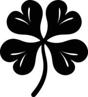 AI generated clover  black silhouette vector