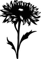 AI generated cornflower  black silhouette vector