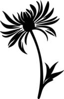 AI generated cornflower  black silhouette vector