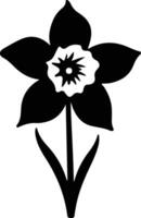 AI generated daffodil black silhouette vector