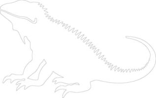 AI generated lizard  outline silhouette vector
