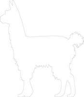 AI generated llama  outline silhouette vector