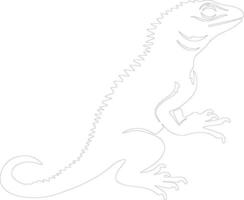 AI generated lizard  outline silhouette vector