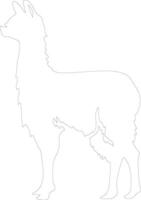 AI generated llama  outline silhouette vector