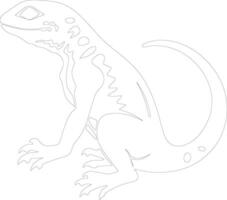 AI generated lizard  outline silhouette vector