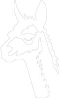 AI generated llama  outline silhouette vector