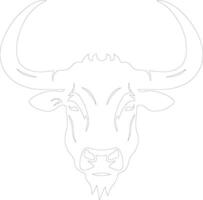 AI generated longhorn  outline silhouette vector