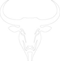 AI generated longhorn  outline silhouette vector