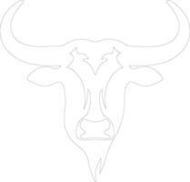 AI generated longhorn  outline silhouette vector