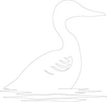 AI generated loon  outline silhouette vector