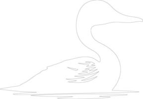 AI generated loon  outline silhouette vector