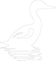 AI generated loon  outline silhouette vector