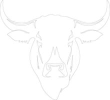 AI generated longhorn  outline silhouette vector