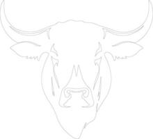 AI generated longhorn  outline silhouette vector