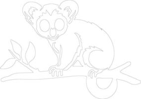 AI generated loris  outline silhouette vector