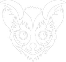 AI generated loris  outline silhouette vector