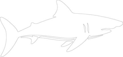 AI generated luminous shark  outline silhouette vector