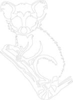 AI generated loris  outline silhouette vector