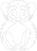 AI generated loris  outline silhouette vector