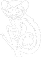 AI generated loris  outline silhouette vector