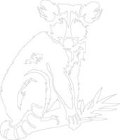 AI generated loris  outline silhouette vector