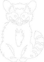 AI generated loris  outline silhouette vector