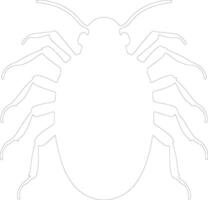 AI generated louse  outline silhouette vector