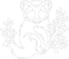 AI generated loris  outline silhouette vector
