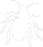 AI generated louse  outline silhouette vector