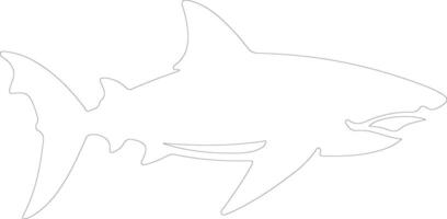 AI generated luminous shark  outline silhouette vector