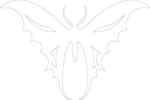 AI generated luna moth  outline silhouette vector