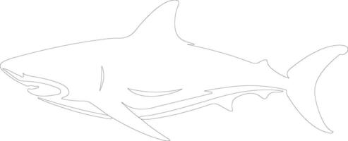 ai generado luminoso tiburón contorno silueta vector