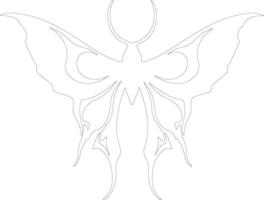 AI generated luna moth  outline silhouette vector