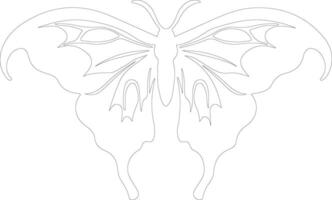 AI generated luna moth  outline silhouette vector