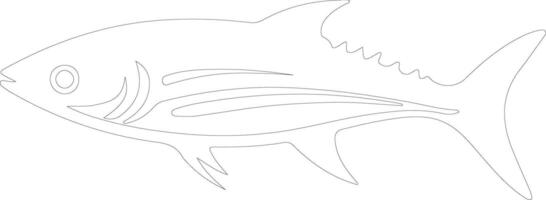 AI generated mackerel  outline silhouette vector