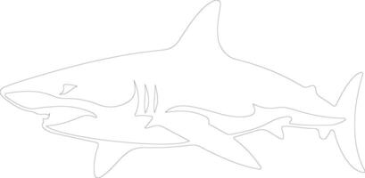 AI generated mako shark  outline silhouette vector