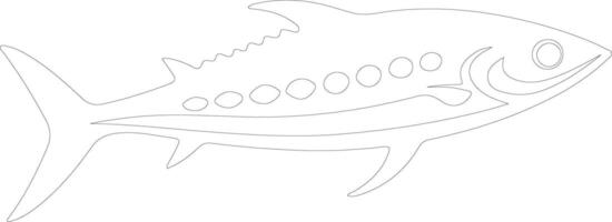 AI generated mackerel  outline silhouette vector