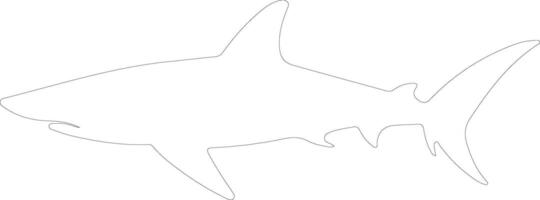 AI generated mako shark  outline silhouette vector