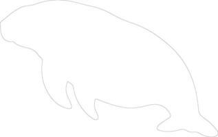 AI generated manatee  outline silhouette vector