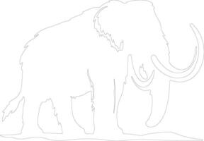 AI generated mammoth  outline silhouette vector