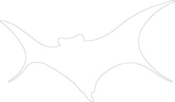 AI generated manta ray outline silhouette vector