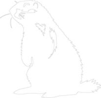 ai generado marmota contorno silueta vector