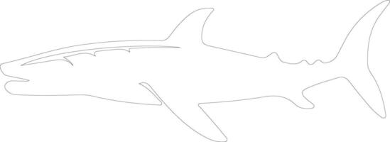 AI generated Kronosaurus  outline silhouette vector