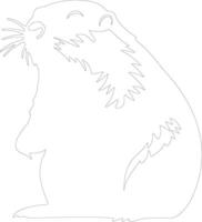 AI generated marmot  outline silhouette vector