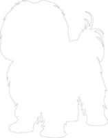 AI generated Lhasa apso  outline silhouette vector