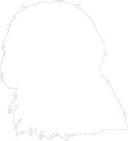 AI generated Lhasa Apso  outline silhouette vector