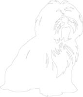 AI generated Lhasa apso  outline silhouette vector